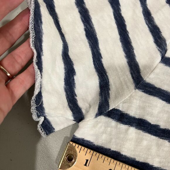 All Saints Casual Short Sleeve Striped  M Cotton White Blue Nautical Capsule - Picture 10 of 14